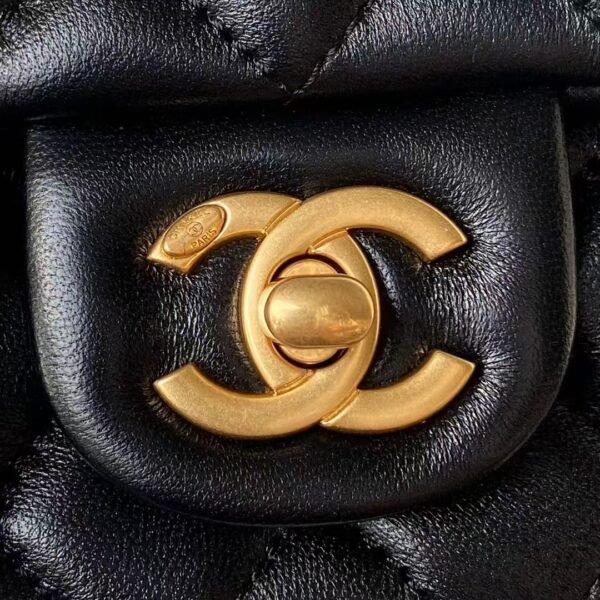 Chanel AS4385 Mini Flap Bag Pearl Lambskin Faux Pearl & Gold Metal Black