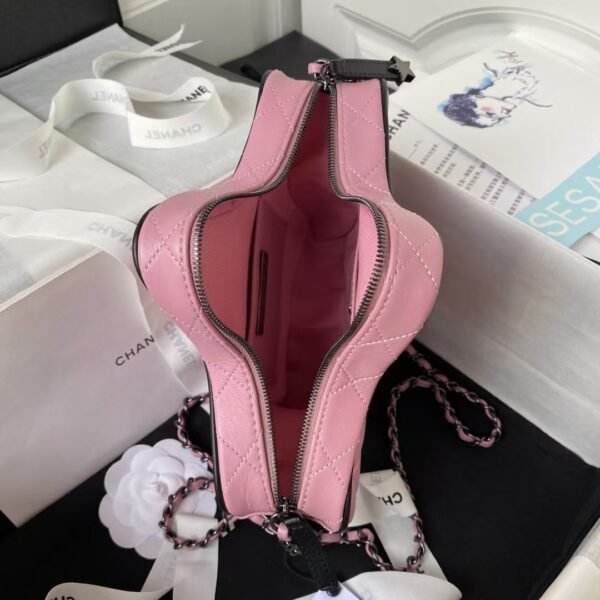 Chanel 24C AS4579 Star Bag Pink and Black Satin Black Metal Hardware