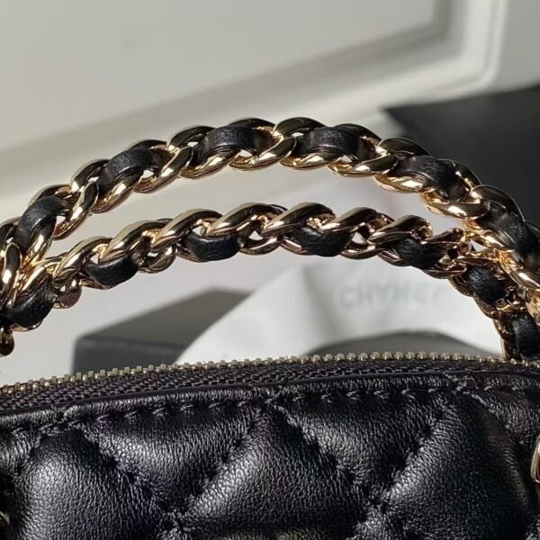 Chanel 24B AP3354 Calfskin Chain Clutch Black