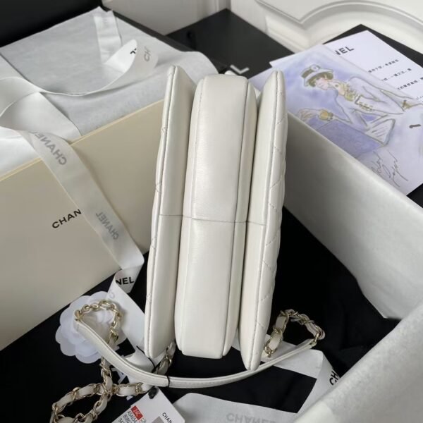 Chanel AS4654 Mini Fashion CC Flap Bag White Lambskin Light Gold Hardware