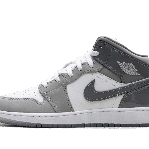 Jordan 1 Mid GS "White Medium Cool Grey"