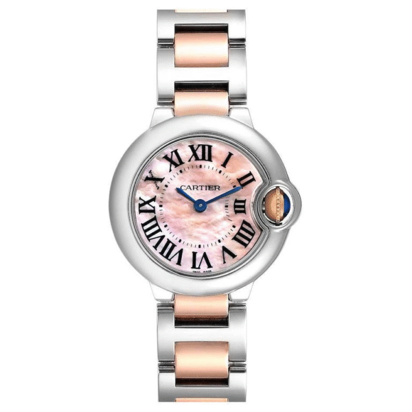 CARTIER BALLON BLEU Pink Mother of Pearl Dial 28mm