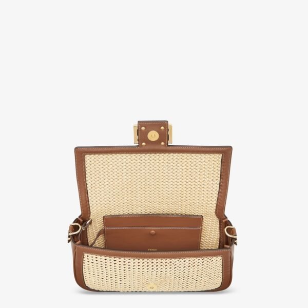 Baguette Brown Leather and Macramé Bag