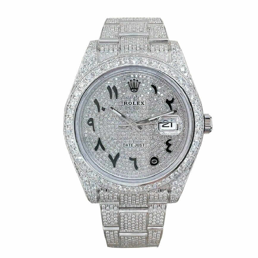 Rolex-Datejust-116300-White-Gold-Diamond-Arabic-Dial-Iced-Out-Replica-1