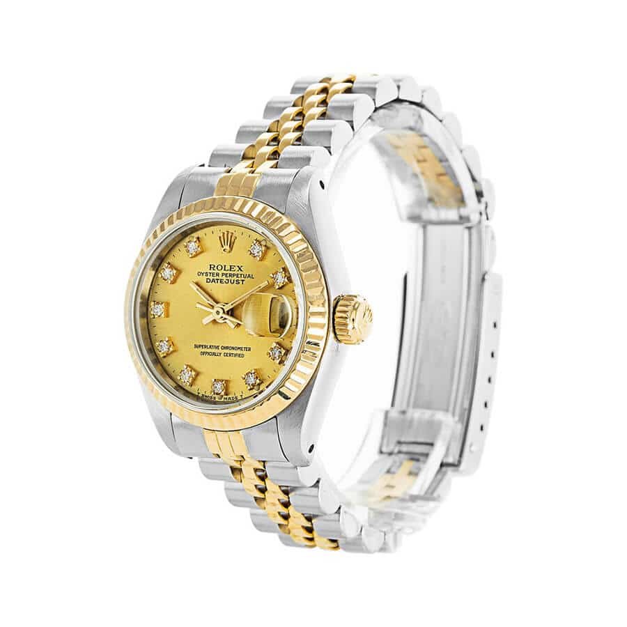 Rolex-Datejust-Gold-Diamonds-Lady-Replica-Left