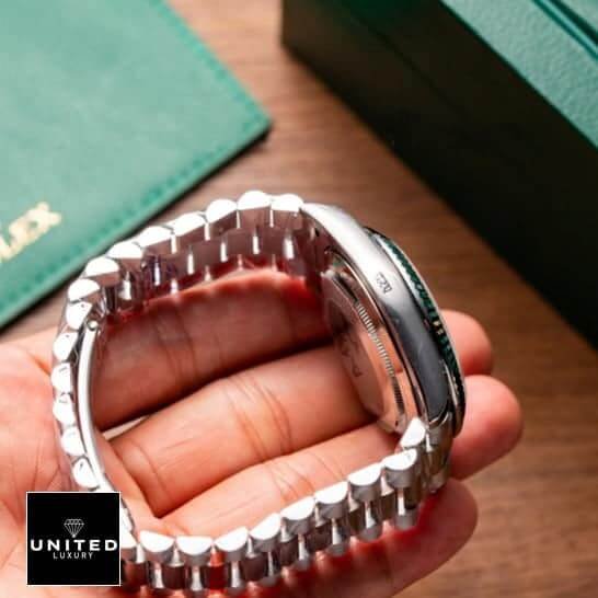 Rolex Day-Date 228239-0033 "Green Dial" Ultra Fine Replica Rolex Olive Green Replica3 Rolex Day-Date 228239-0033 Stainless Steel Oyster Bracelet Replica