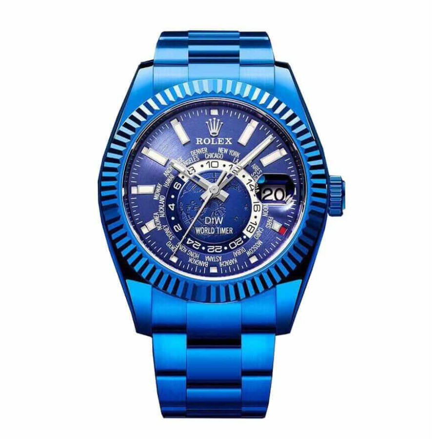 Rolex-Sky-Dweller-326934-World-Timer-Blue-DLC-Replica