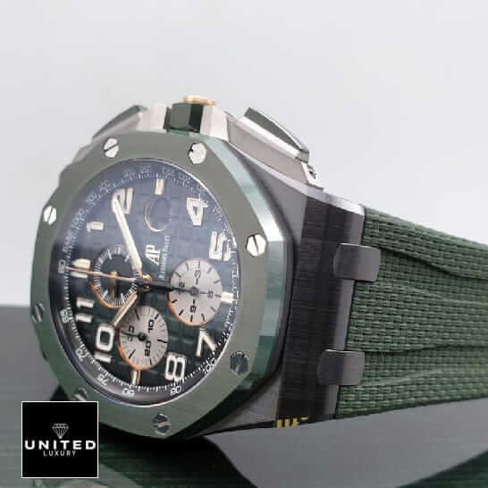 Audemars Piguet Royal Oak Offshore 26405CE.OO.A056CA.01 "Green Dial" High-End Clone Quality ap green black ceramic replica horizontal 1 ap-green-black-ceramic-replica-horizontal