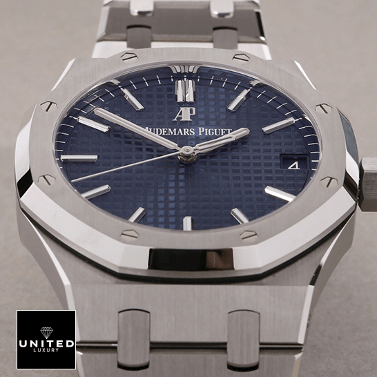 Audemars Piguet Royal Oak 15500ST "Blue Dial" Perfect Duplicate Edition audemars piguet royal oak15500ST.OO .1220ST.01 replica dial Audemars Piguet 15500ST.OO_.1220ST.01 Blue Dial Replica front view
