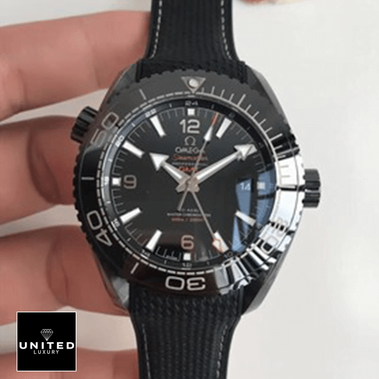 Omega Seamaster 215.92.46.22.01 Black Dial Rubber Bracelet Replica on the hand