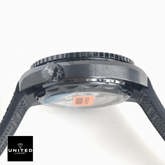 Omega Seamaster Planet Ocean Steel Black Case Replica crown white background