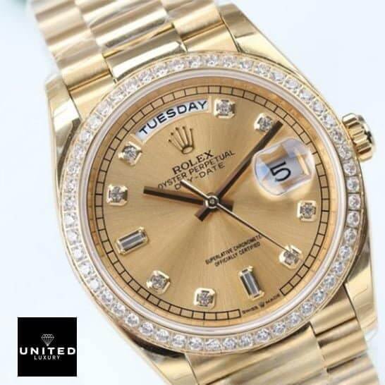 Rolex Day-Date 228348 Gem-Set Bezel Oyster Replica