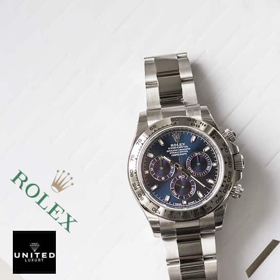 Rolex Daytona Cosmograph 116509 "White Gold Blue Dial" Mirror Clone Quality rolex 116509 blue dial replica 6 Rolex Daytona 116509 Blue Dial Replica on the Rolex Box