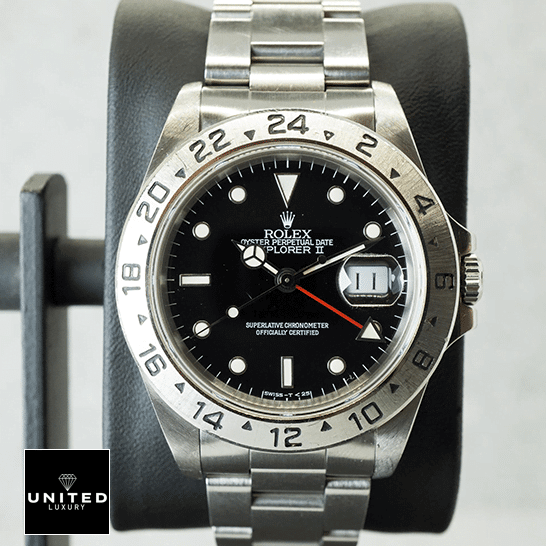 Rolex Submariner Vintage "Big Crown" 16570-0004 Perfect Clone Quality rolex explorer 16570 0004 replica black Rolex Explorer II 16570-0004 Replica black dial his stick and dot indices, and the hour markers