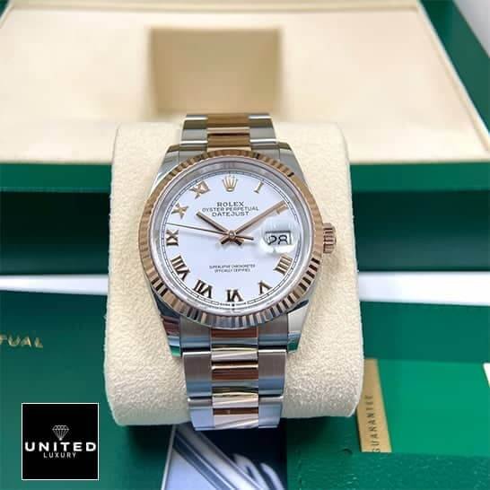 Rolex Datejust 126300 "White Roman Dial" Authentic Copy 1:1 rolex model 126231 replica5w Rolex Datejust 36 White Gold Roman Numerial Dial Oyster Replica