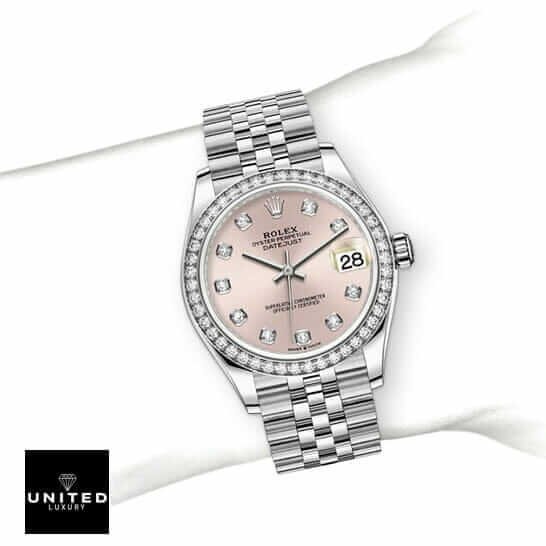 Rolex Datejust 126234 "Diamond Bezel" Premium Clone rolex pink diamond replica 3 1 Rolex Datejust Pink Diamond Replica on the wrist
