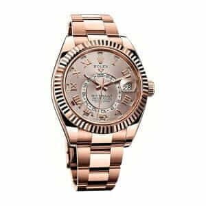 rolex-sky-dweller-everose-gold-sundust-dial-326935-left-replica