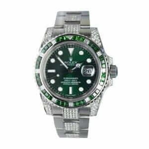Rolex Submariner 116610LV "Hulk Iced Out" Premium Replica 1:1