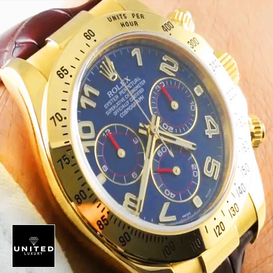 Rolex Daytona Yellow Gold Blue Dial 116518 Replica
