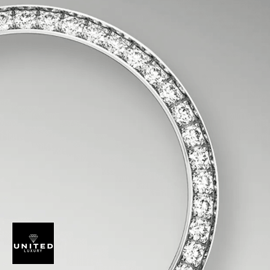 Rolex Datejust Jubilee Diamond 279381RBR Super Accurate Clone rolex datejust 279384RBR white gold automatic dark grey diamond dial jubilee replica bezel Rolex Datejust 279384RBR Diamond Bezel Replica white background