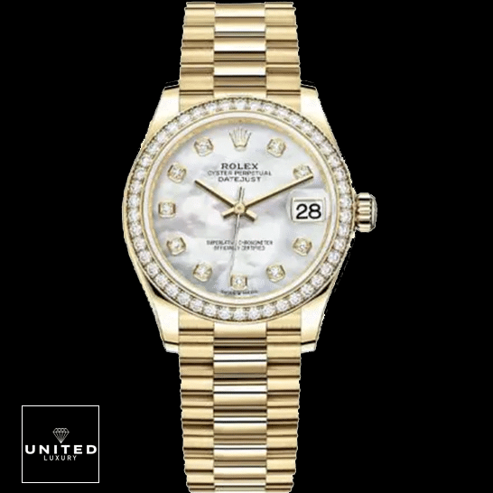 Rolex Datejust 178288 "Mother of Pearl Dial" Perfect Clone Edition rolex datejust mother of pearl diamond dial yellow gold 178288 Rolex Datejust Diamond Gold 178288-0001 Mother of Pearl With Diamond Dial Replica