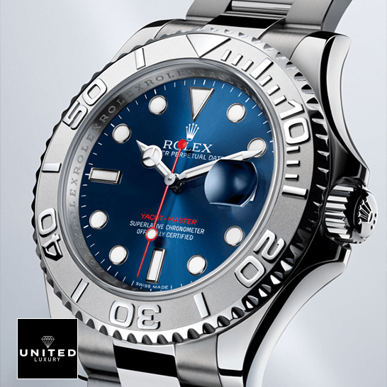 Rolex Yacht Master Blue Dial Steel Platinum Replica white background