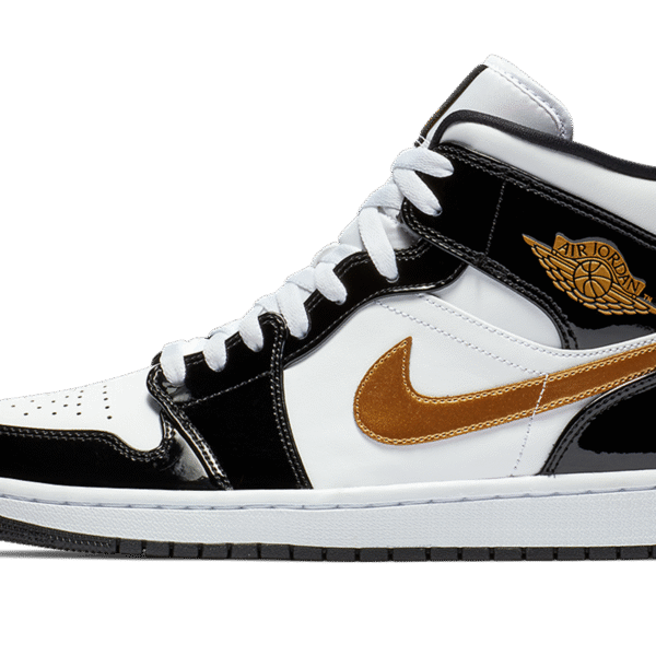 Air Jordan 1 Mid SE "Black Gold Patent Leather"